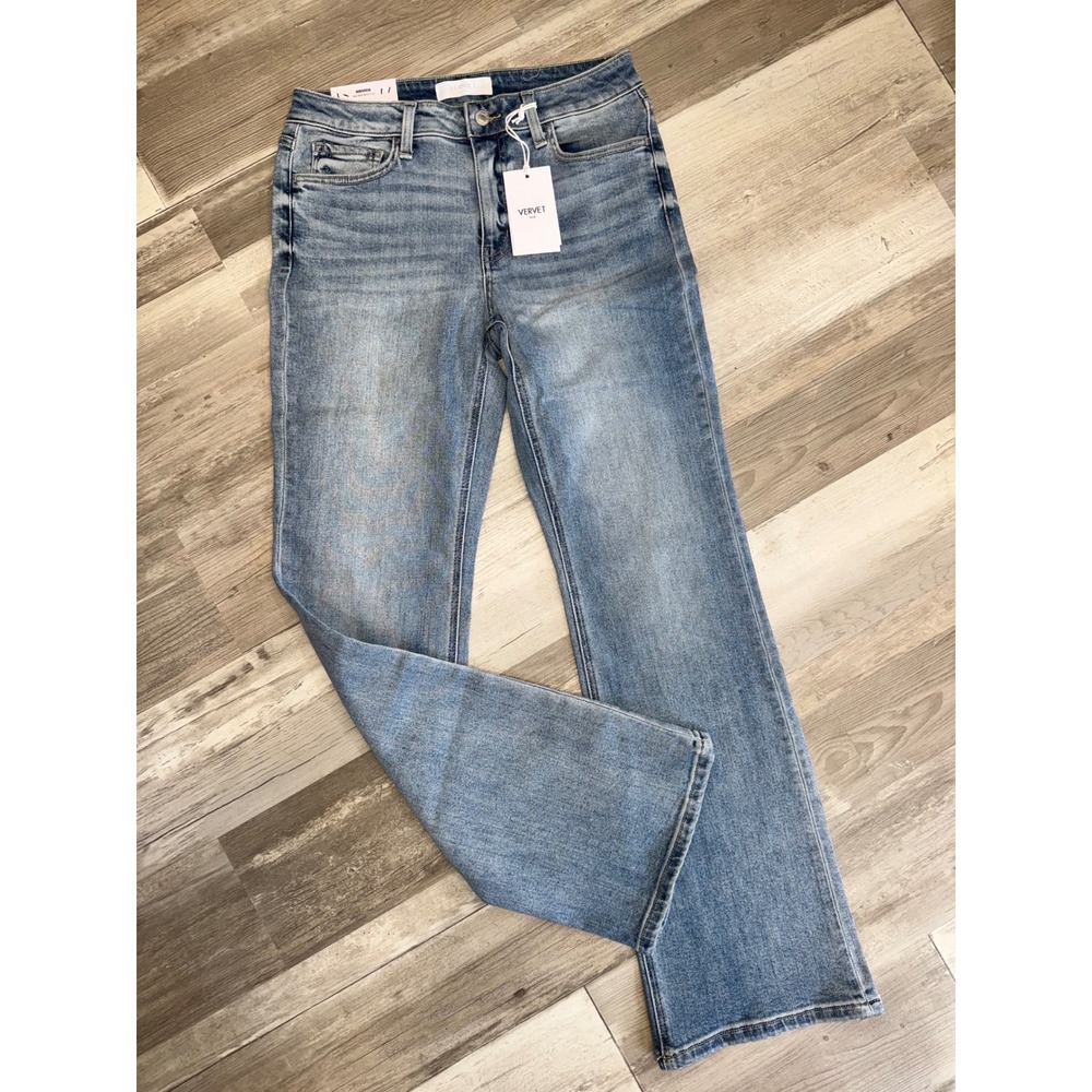 Vervet Miranda Bootcut Jeans Womens Blue Mid Rise Stretch Denim T6460 Size 28